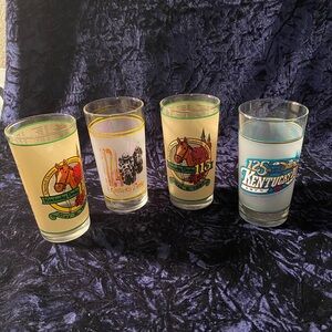 4 Kentucky Derby Collectible Glasses